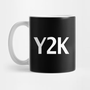 Y2K Minimal Typography White Text Mug